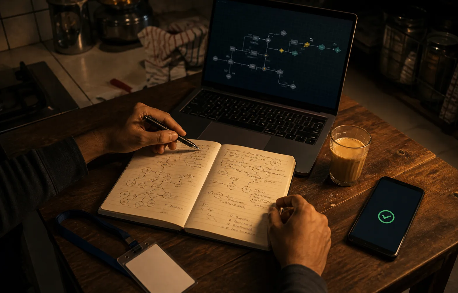 A hands-on AI automation workspace with client notes, chai, and a payment confirmation